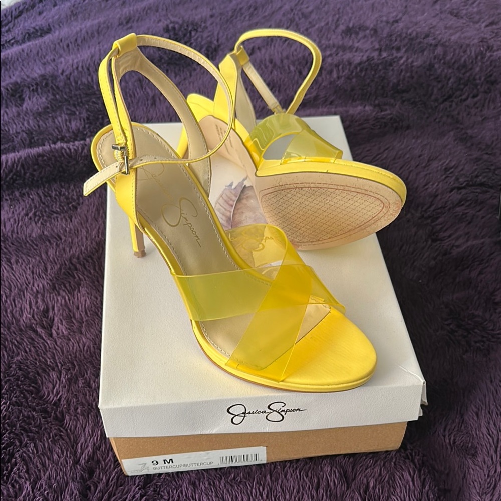 Jessica Simpson Davia Yellow Strappy Heels
